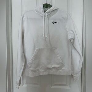 Nike Classic White Hoodie with Black Swoosh Women’s medium